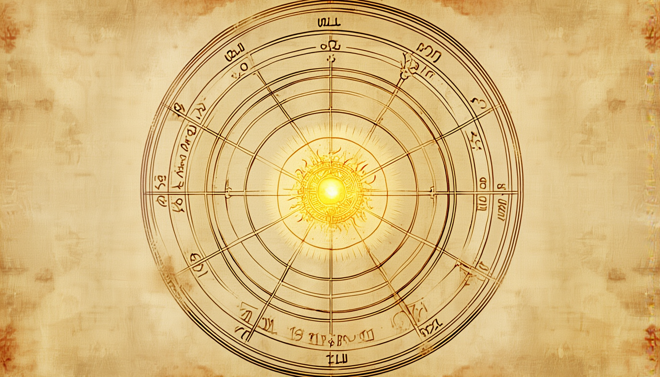 A 13 by 20 sacred calendar wheel with twenty day-sign glyphs around the outer ring